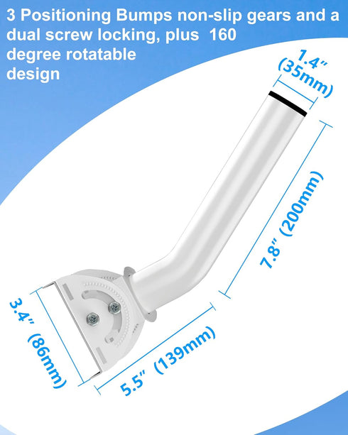 Universal Antenna Mount, 11 Inches J Pole and Wall-Mounted Mount for Outdoor Access Point, TV Antenna
