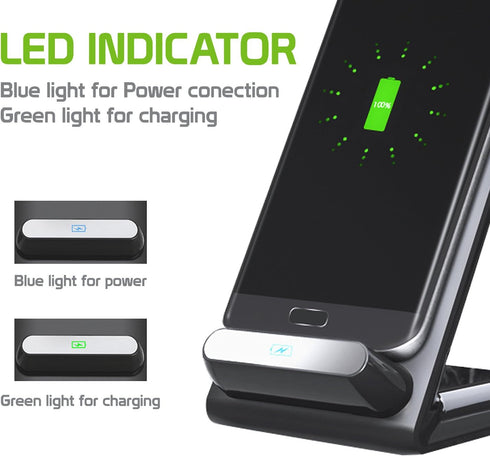 Universal Wireless Charger and Phone Stand – Ultra Slim Charging Holder with Fast Charge by Cellet
