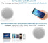 Herdio 4 Inches Waterproof Marine Bluetooth Ceiling Speakers for Bathroom Kitchen Home Outdoor with Flush Mount
