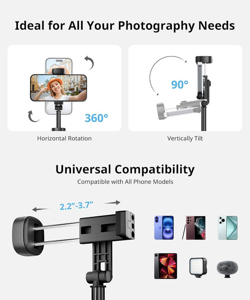 Fuloview 72'' Selfie Stick Tripod,Tripod for iPhone Wireless Remote for Selfies,Group Photograph,Video Recording. Phone