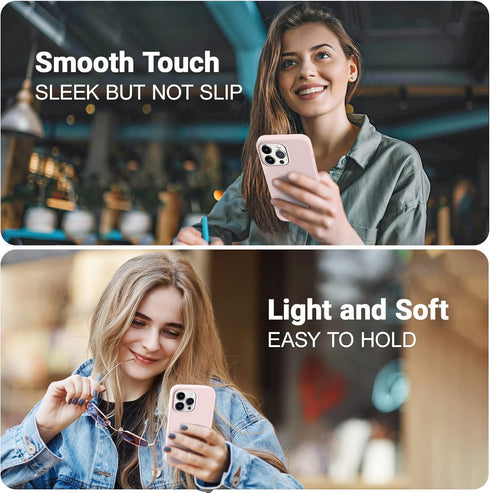 AOTESIER Shockproof Series iPhone 14 Pro Max Case, Ultra Slim Thin Silicone Cover, Full-Body Protective 6.7 inch Chalk