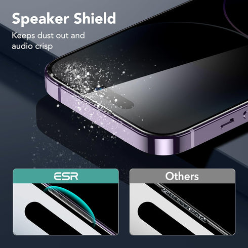 ESR 3 Pack Privacy Screen Protector for iPhone 14 Pro Max, Anti-spy Tempered-Glass, Micro-curved Edges, Case Friendly