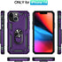 ADDIT Phone Case for iPhone 14, with Stand Ring, Military Grade Heavy Duty Protection, Purple