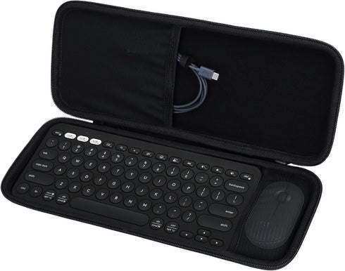 Hard Carry Case for Logitech Pebble Keys 2 Combo K380s K380 Wireless Keyboard + M350 Pebble Mouse (Black Case)
