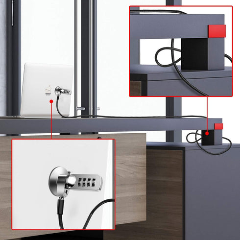 Computer Laptop Cable Lock, 6.23ft Security Cable with 4 Digital Password Protection