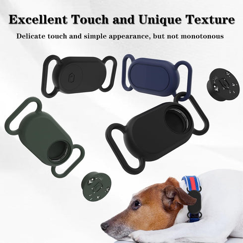 2 Pack Waterproof Dog Collar Holder for Samsung Galaxy SmartTag 2, Silicone GPS Tracker Case - Pink, Blue