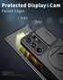 for Samsung Galaxy S21 Ultra Mag-Safe Kickstand Case with Slide Camera Cover,Slim Shockproof Military Heavy Duty Anti-Drop Full Body Protection,360 Rotating Stand Magnetic Phone Case(Black)