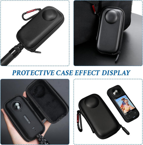 Insta 360 X3 Camera Protective Accessories Kit with Silicone Cover, Screen Protectors, Case, Lens Guard