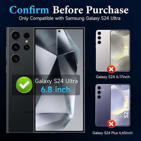 LYWHL 2 Pack Privacy Screen Protector for Samsung Galaxy S24 Ultra, Anti-Spy Flexible Hydrogel Film, Sensitive Touch,