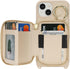 Hamany 15, 5G 6.1 Inch-White Crossbody Wallet Case for iPhone PU Leather Zipper Handbag Purse Flip Cover, Kickstand