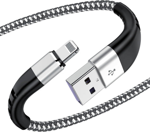 Essri 2Pack 10FT iPhone Charger Cord, Nylon Braided Charging Cable Compatible with iPhone 14/13/12/11, Gray
