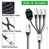 Multi Charging Cable for Apple Watch, 4 in 1 Magnetic Wireless Charger, Nylon Braided Cord for Multiple Devices