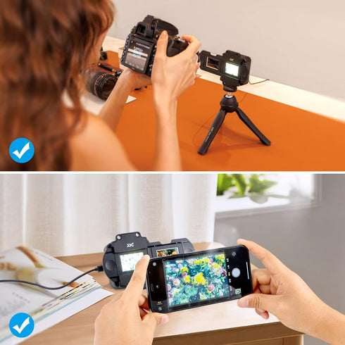 JJC Photo Slide and Film Digitizing LED Light Kit with 35mm Film Strips Holder for Scanning
