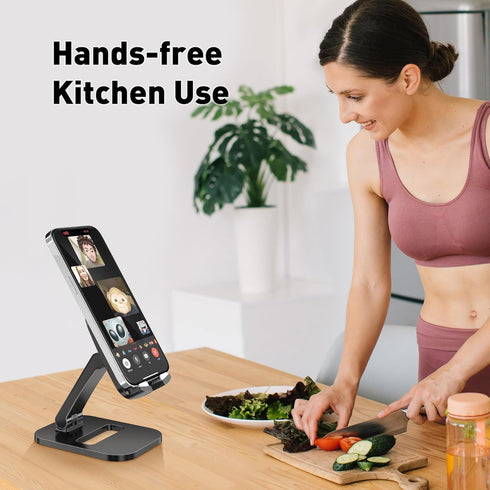 Cell Phone Stand for Desk, Adjustable Portable Foldable Holder Cradle Dock, Compatible with iPhone 15 14 13 Pro Max Mini