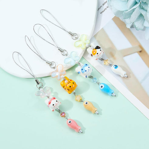 Y2Y Cute Phone Charms Cat Butterfuly Fish Cellphone Charms Accessories for Bag Camera Pendants Decor for Women