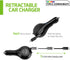Cellet Retractable Car Charger for iPhone 15, Samsung Galaxy, Google Pixel (Type-C 15 WATT)