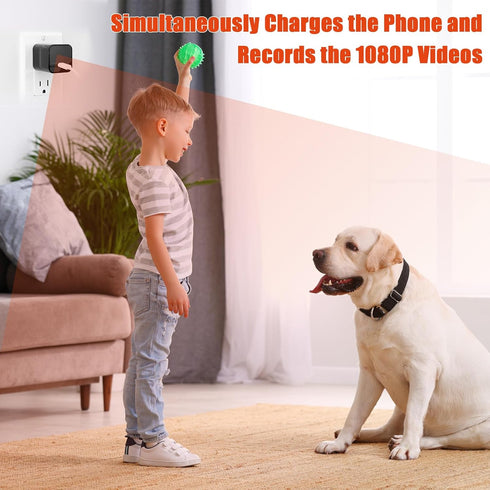 HD 1080P Wireless Spy Camera Charger with Motion Detection, Remote App Control, USB Hidden Nanny Cam