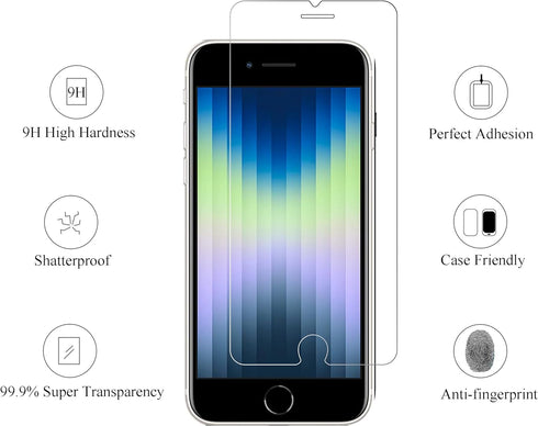 Ailun Screen Protector for iPhone SE 2020/2022 2Pack 0.33mm 4.7 Inch Tempered Glass Case Friendly iPhone SE 2nd/3rd Generation