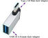 Right Angle USB C to USB 3.0 Adapter, 90 Degree Type C Male to USB A 3.0 Female Converter, 2 Pack-Silver M/F