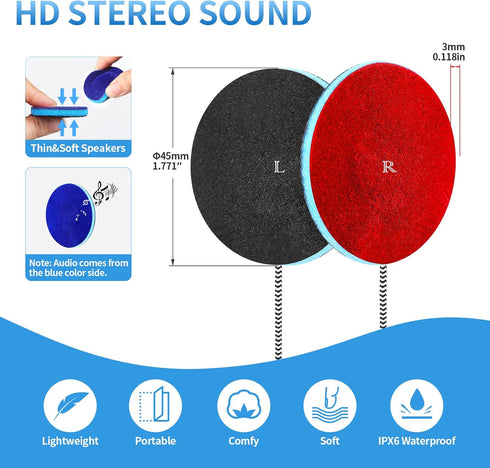 Sleep Ultra Thin Pillow Speakers Replacement Headband Speakers Helmet Speakers with diameter 30mm (3.5mm interface)
