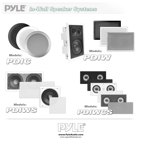 Pyle PDIC61RDBK In-Wall/In-Ceiling Dual 6.5-Inch Speaker System, 2-Way, Flush Mount, Black (Pair)