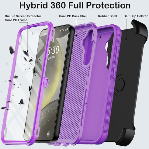 Shop Samsung Galaxy S24 Plus Case (6.7") - Heavy Duty Rugged Cover with Belt Clip, Kickstand & Built-in Screen