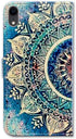 Case for iPhone XR, Green Circular Mandala Leather Flip Wallet Cover with Card Slot Holder Kickstand