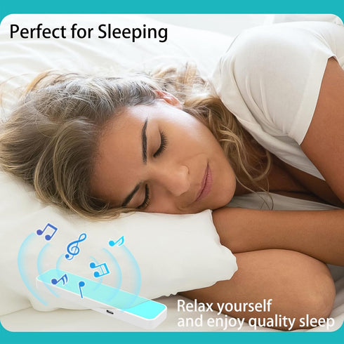 Pillow Speaker Bone Conduction Stereo Bluetooth Wireless Music Sleep Headphones, Portable White Noise Machine for Side