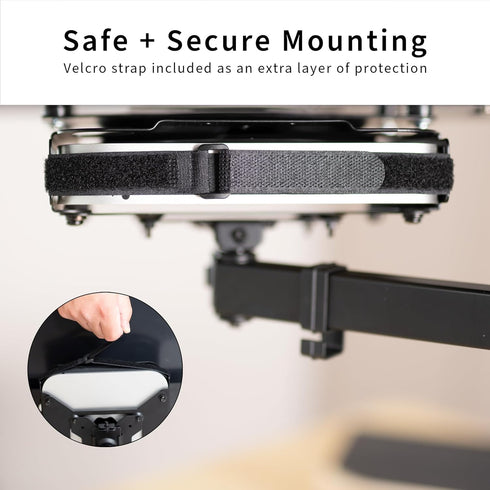 VIVO Behind Monitor VESA Mount for Mac Mini CPU, Concealed Mount with Desk Clamp Option, Black