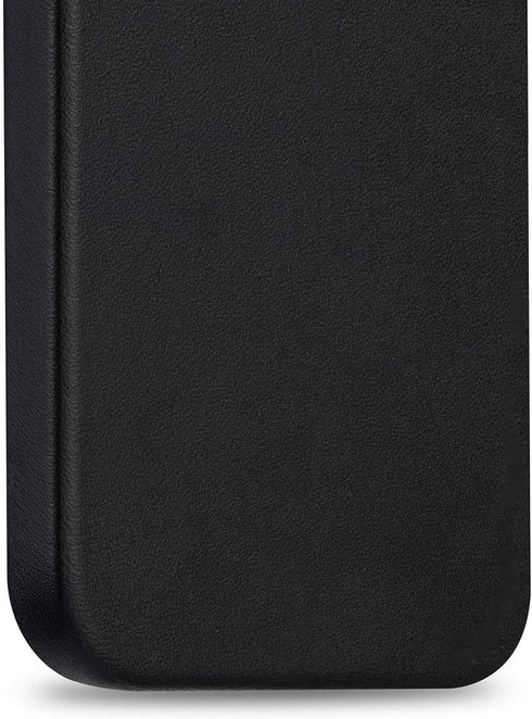 iPhone 15 Pro Max Leather Case, Genuine Leather with Built-in Magnets for Wireless Charging - Midnight