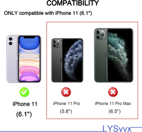 LYSvvx 11 6.1-inch, 360 Phone Case for iPhone Full Body Cover, Shockproof Bumper and Anti-Scratch, Slim