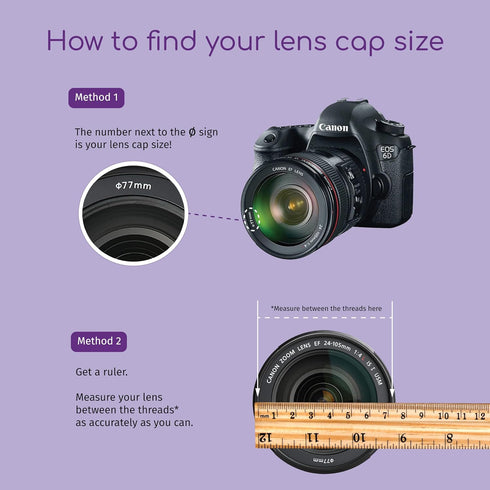 Sides Pinch Snap-On Front Lens Cap/Cover Compatible with Canon, Nikon, Sony, Fujifilm Pentax All DSLR Lenses (25 MM)