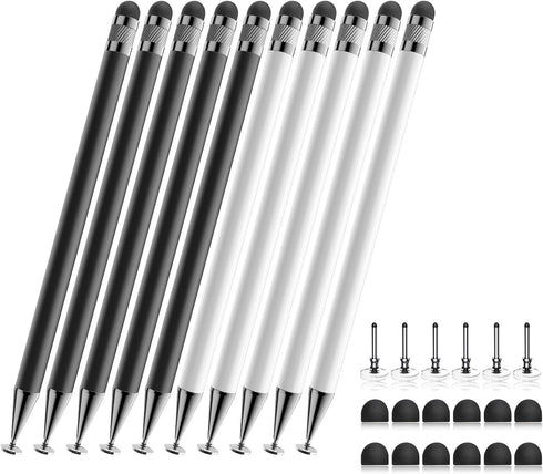Bopomofo Stylus (10 Pcs), 2-in-1 Stylus Pen for Touchscreen, High Precision and Sensitivity,