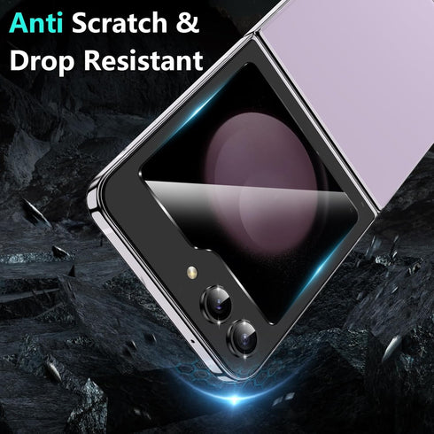 YWXTW 2023 Alignment Tool for Samsung Galaxy Z Flip 5: 2 Soft EPU, 2 Tempered Glass, 2 Metal Camera Lens Protectors.