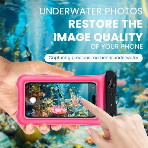 2 Pack Waterproof Floating Phone Pouch, IPX8 Universal Dry Bags with Lanyard Strap for iPhone 15,14,13,12Pro Max, Up to