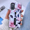 Compatible Samsung Galaxy S20 Case with Finger Grip, 3D Embossed Pink Flowers White Shell Design, Rugged Shockproof