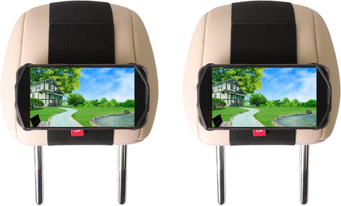 2 Pack Car Phone Headrest Holder, Back Seat Mount for Kids, Compatible with iPhone, Samsung, Google, Other Smartphones