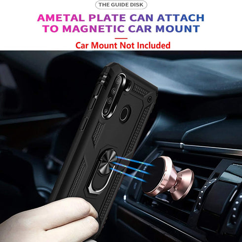 STARSHOP Phone Case for Samsung Galaxy A21 - Military Grade Shockproof Protective Dual Layer Cover with Screen Protector