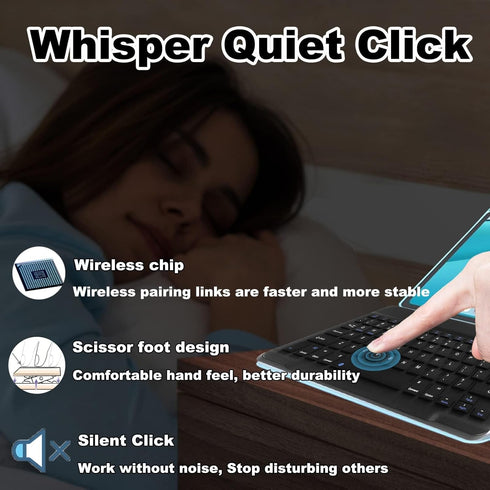 Bluetooth Keyboard and Mouse Combo, Ultra Slim Rechargeable Portable Wireless Keyboard Mouse Set for Android Windows