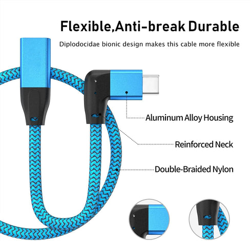 UseBean Right Angle USB C Extension Cable 0.6FT - 90 Degree USB-C 3.2 Gen 2 Male to Female Type C for iPhone 15