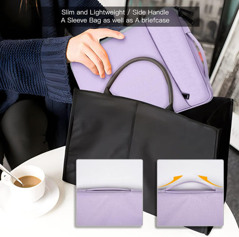 13 Inch Laptop Sleeve Case for MacBook Air/Pro, 13-13.3 inch Notebook Carrying Bag with Handle Pocket, Purple