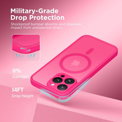 CAPRARO iPhone 13 Pro Max Case: Magnetic, Compatible with MagSafe, Shockproof Protective Slim Translucent Matte - 6.7''