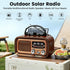 Bingxue MP3 Vintage Portable Radio with Bluetooth & TWS, AM/FM/SW Reception, Solar/D Battery/USB Charging, Player, TF