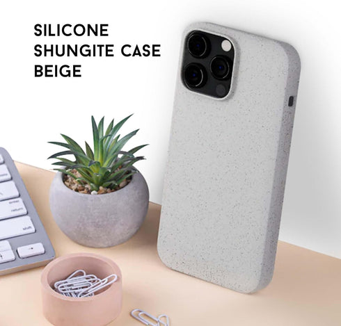EMF Protection Liquid Silicone Shungite Case for iPhones, 5G Shield Reduction, Lightweight Back Cover (Beige, 13)