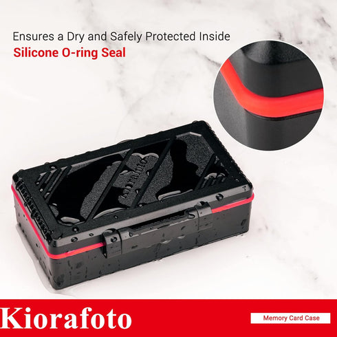 Kiorafoto 36 Slots SD MSD Memory Card Case Holder, Water-Resistant Anti-Shock Storage Organizer for 21 SD Cards