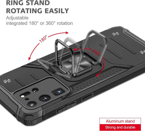 Anqrp Galaxy S20 Ultra Case, Military Grade Protective Phone Cover with Enhanced Metal Ring Kickstand