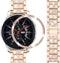 22mm Bling Rhinestone Diamond Metal Strap with Bezel Ring Cover Replacement for Samsung Galaxy Watch 46mm/Gear S3 (Rose