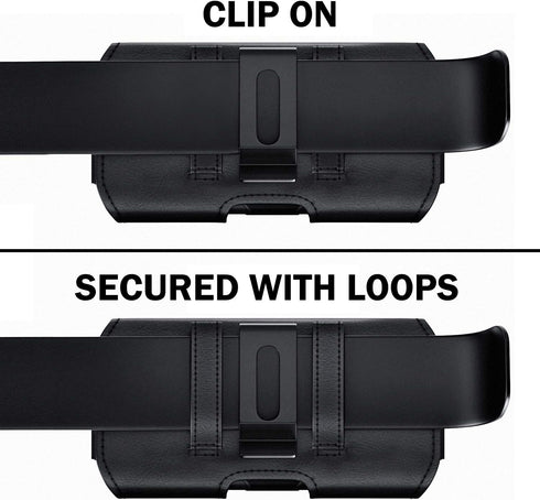 DeBin Holster for iPhone 15, 15 Pro, Galaxy S24, S23, S22, Cell Phone Belt Holder Pouch, Black