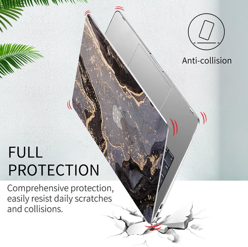 Watbro Laptop Case for MacBook Air 13 Inch 2020 2019 2018 Release A2337 M1/A2179/A1932, Colorful Marble with Keyboard