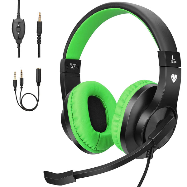 ShinePick Kids Headphones, Over-Ear Gaming Headphones with Microphone and Volume Control for Kids Teens Online School,